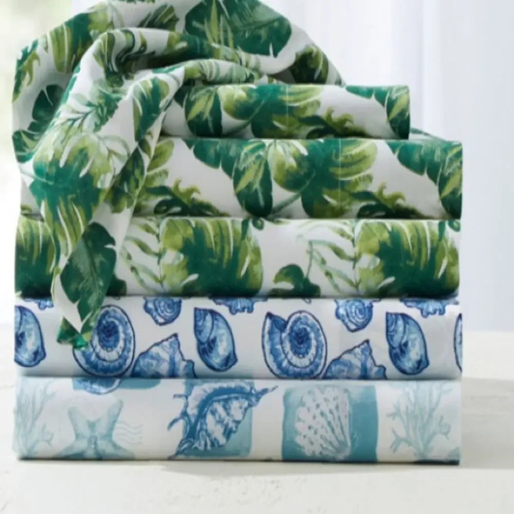 Brylane homes Coastal Printed Microfiber Sheet Set